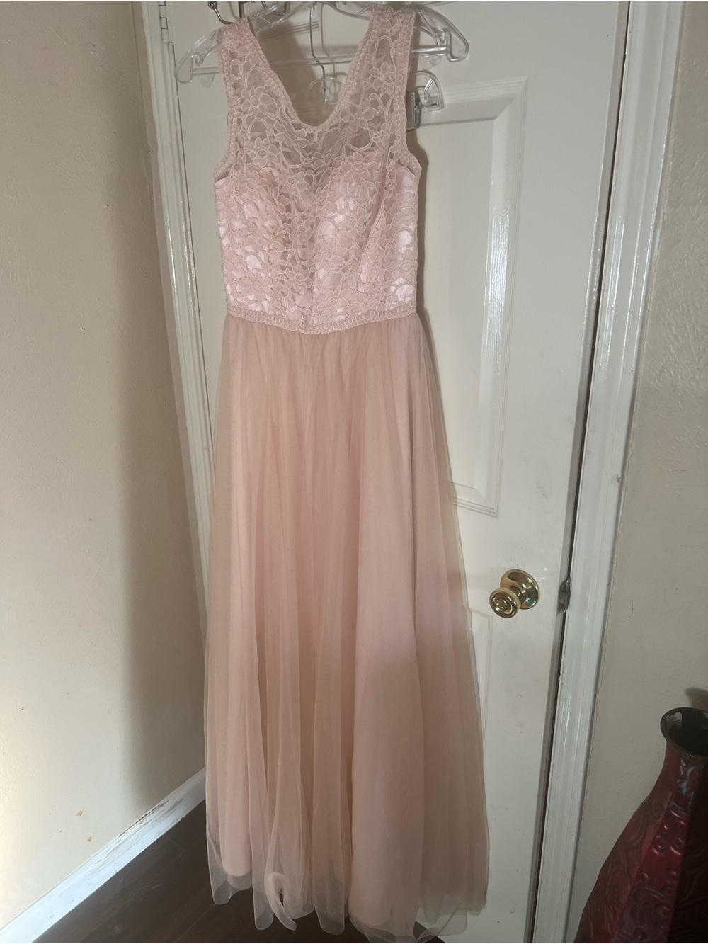 Mori Lee Blush Pink Lace Gown